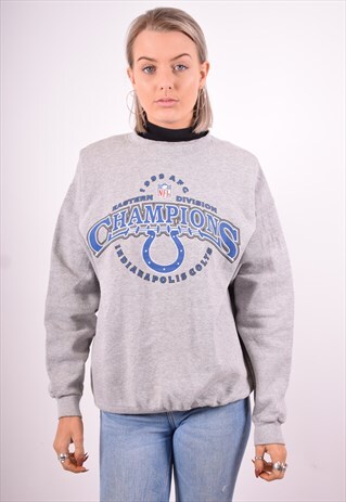 PUMA WOMENS VINTAGE SWEATSHIRT JUMPER MEDIUM GREY 90'S