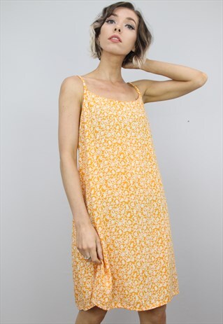 VINTAGE 90S PATTERNED SUMMER SLIP DRESS