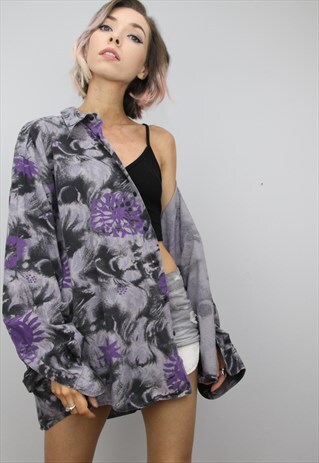 VINTAGE 80S/90S OVERSIZED PATTERNED SHIRT
