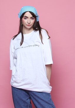 White Printed 90's Vintage T-Shirt