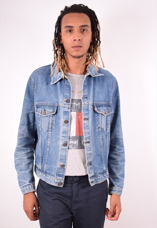 LEVI'S MENS VINTAGE DENIM JACKET LARGE BLUE 90S