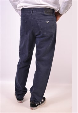 Vintage Armani Trousers Slim Casual Navy Blue