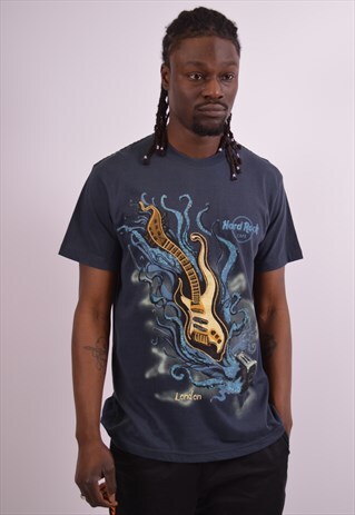 HARD ROCK CAFE MENS VINTAGE T-SHIRT TOP MEDIUM BLUE 90S