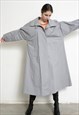 VINTAGE 80S OVERSIZED MAC TRENCH COAT GREY