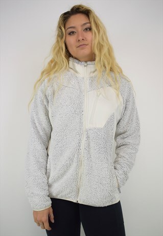 VINTAGE 90'S COLUMBIA WHITE GREY FLEECE