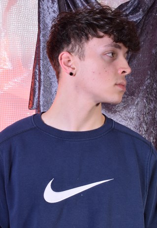 VINTAGE NIKE NAVY EMBROIDERED SWEATSHIRT