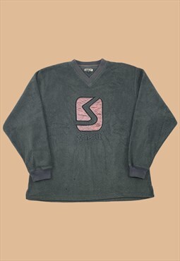 Vintage Fleece Schott Fleece Sweatshirt Grey XXL