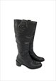 VINTAGE GUCCI BOOTS HEELED BOOTS IN BLACK LEATHER