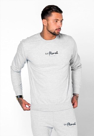 CENTRE LOGO JUMPER SWEATER - HEATHER GREY