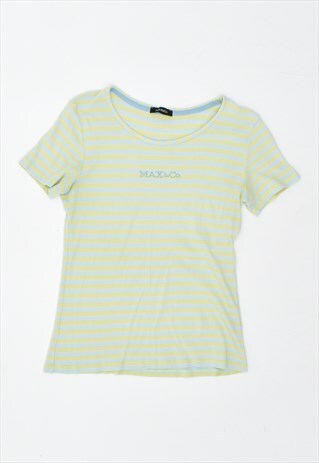 MAX & CO 90'S T-SHIRT TOP STRIPES GREEN
