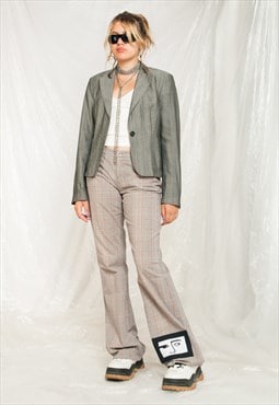 Vintage Flare Trousers Y2K Reworked Preppy Weird Face Pants