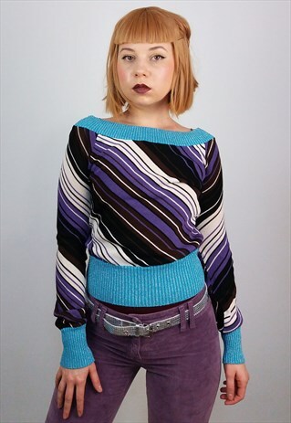 DESIGNERS REMIX 70'S STYLE STRIPED LUREX JUMPER