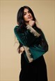 GREEN VELVET BELL SLEEVE