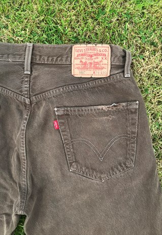VINTAGE 90'S BROWN 501 STRAIGHT LEG JEANS