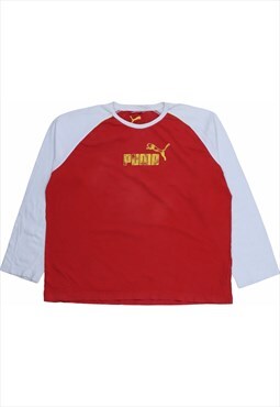 Vintage 90's Puma Sweatshirt Spellout Crewneck Red,