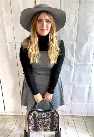 VINTAGE GREY SCHOOLGIRL 90'S SKATER DRESS