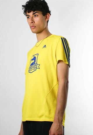 ADIDAS CHEST LOGO SPORTS T-SHIRT BOSTON MARATHON