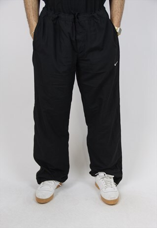 VINTAGE NIKE BLACK SHELL TRACKSUIT BOTTOMS