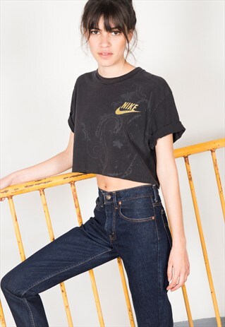 VINTAGE 80'S NIKE CROP TOP /AVELINASREWORKS/ S0986