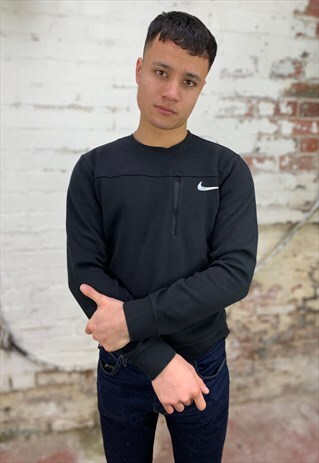 VINTAGE NIKE SWOOSH SWEATSHIRT - BLACK