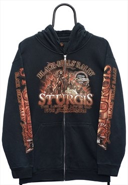 Motorcycle Sturgis Graphic Black Hoodie Womens