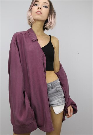 VINTAGE 80S/90S OVERSIZED SILK SHIRT