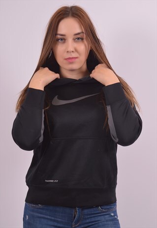 VINTAGE NIKE HOODIE JUMPER BLACK