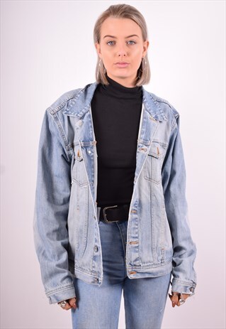 CALVIN KLEIN WOMENS VINTAGE DENIM JACKET XXL BLUE 90'S