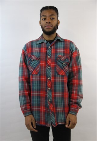 VINTAGE 90'S QUILTED LINED CHECK SHIRT