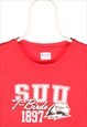 CHAMPION - RED PRINTED CREWNECK SWEATSHIRT - LARGE