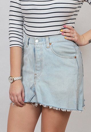 VINTAGE 501 LEVIS REWORKED DENIM MINI SKIRT