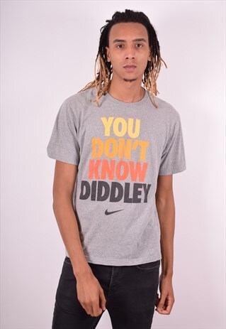 NIKE MENS VINTAGE T-SHIRT TOP LARGE GREY 90S