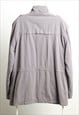 VINTAGE STUSSY WINDBREAKER LONGLINE STRIPED JACKET GREY  XL