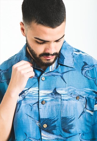 VINTAGE 80S HAWAIIAN SHORT SLEEVE SHIRT / S5901