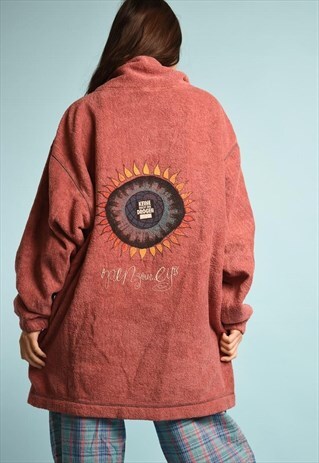 VINTAGE 90'S RETRO OVERSIZED FURRY FLEECE SWEATSHIRT JUMPER