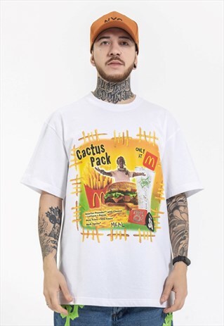 CREATIVE PRINTED CASUAL ROUND NECK T-SHIRT