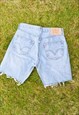 90's Vintage Levi's 501 Frayed stonewashed denim shorts