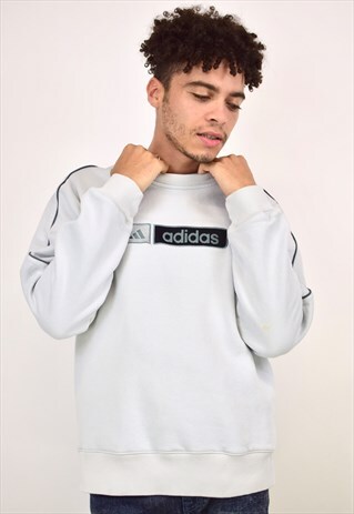 VINTAGE 90S ADIDAS BLUE/GREY SWEATSHIRT