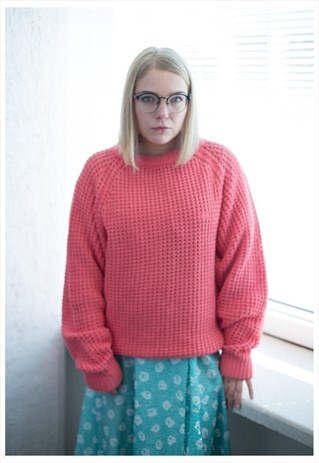 VINTAGE 90'S MINIMALIST SALMON PINK JUMPER