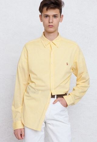 VINTAGE YELLOW RALPH LAUREN LONG SLEEVE SHIRT