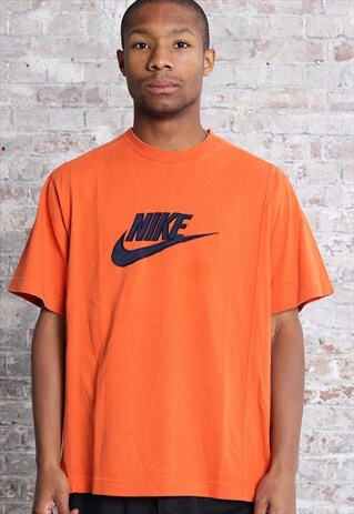 VINTAGE NIKE BIG LOGO T-SHIRT ORANGE