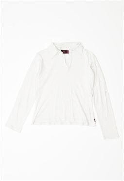 Vintage Kappa Polo Shirt Long Sleeve White
