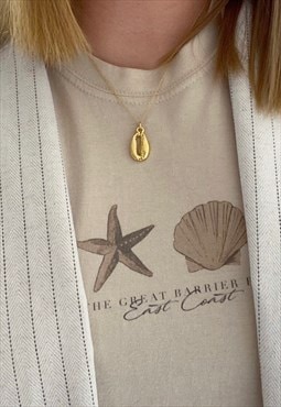 Marina Gold Faux Cowrie Shell Necklace