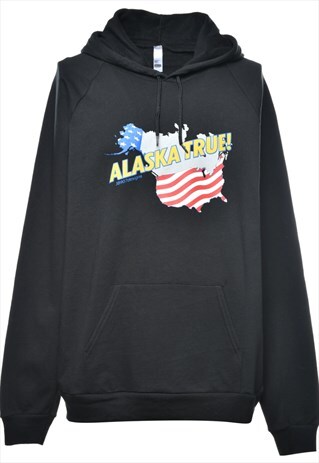 VINTAGE ALASKA PRINTED HOODIE - L