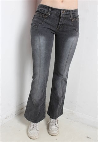Vintage Y2K Low Rise Jeans Slight Bootcut Black W30 L32