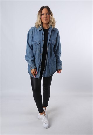 DENIM SHIRT WINTER LINED FITTED OVERSIZED 90'S (BXE)
