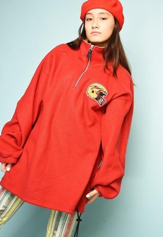 VINTAGE 90S FLEECE LOGO MONOGRAM OVERSIZED SWEATSHIRT JUMPER
