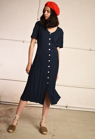 90'S RETRO MINIMALIST PARIS CHIC MIDI DRESS