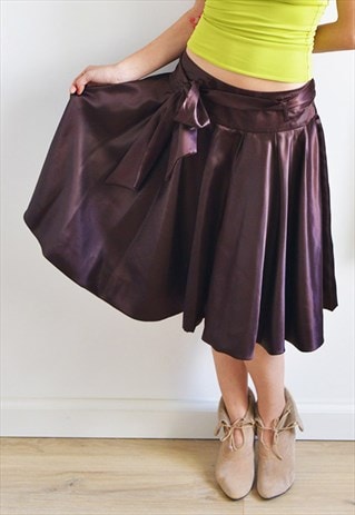 SILKY CHOCOLATE BROWN SKIRT
