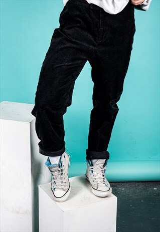 VINTAGE DOCKERS HIGH-WAISTED TROUSERS 1990S IN BLACK